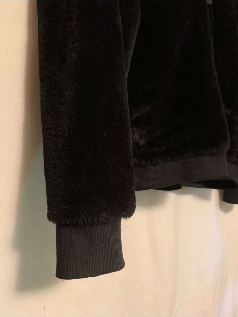 Athleta Ritual Black Faux Fur Zip Up Hoodie Jacket Coat Size XL 16 - Picture 7 of 12